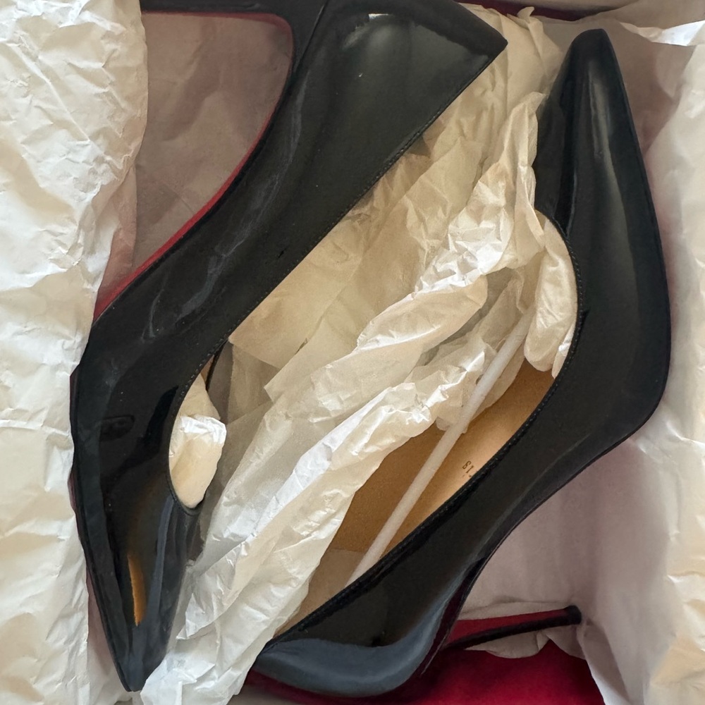Christian Louboutin Black Patent Leather Heels - Picture 2 of 12